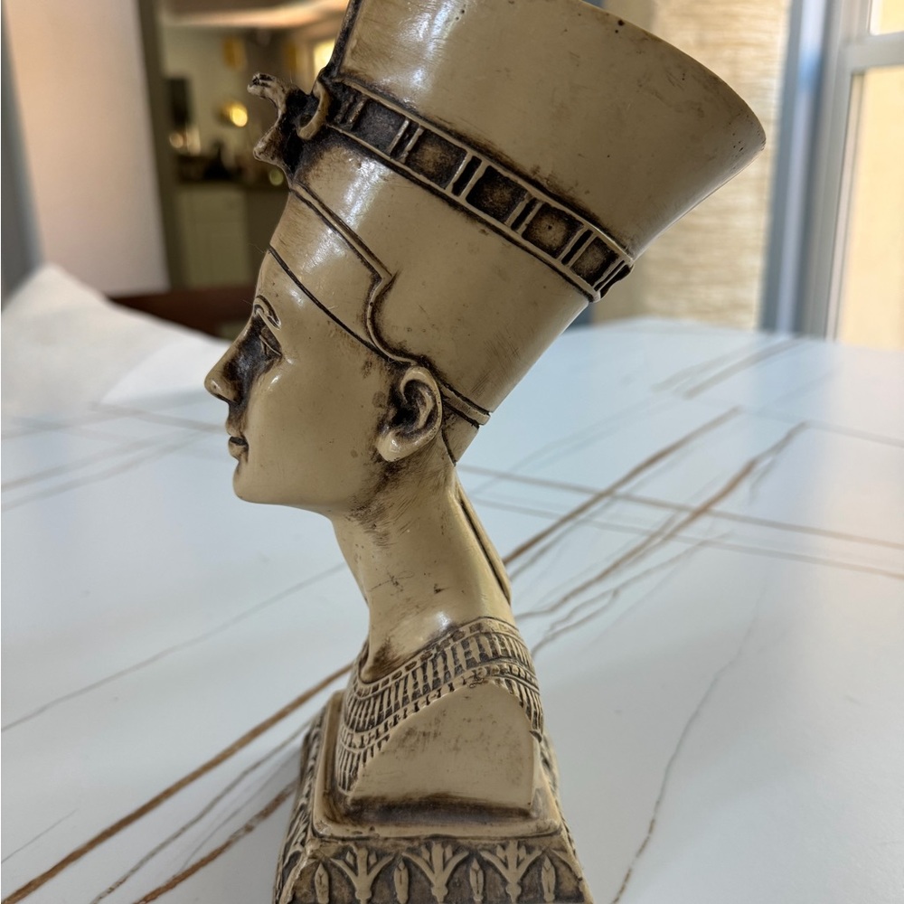 Egyptian Vintage Tan Pharaoh Bust Sculpture